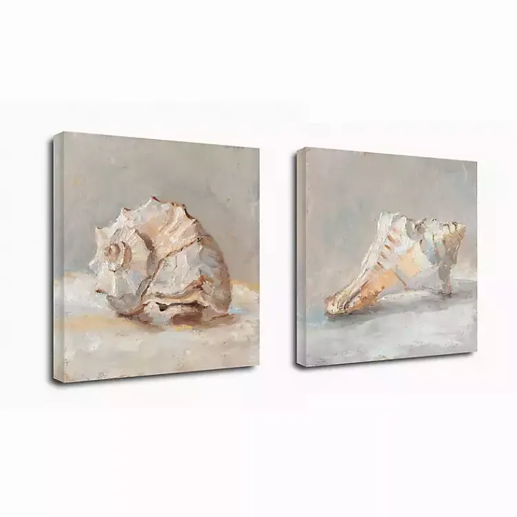 Kirklands Home Canvas Art|Impressionist Shell Canvas Art Prints, Set of 2 Tan