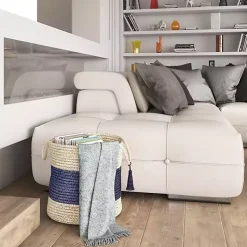 Discount Indigo Bold Striped Jute Basket, 19 in. Baskets & Boxes