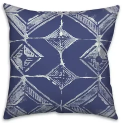 Kirklands Home Outdoor Cushions & Pillows|Indigo Diamonds Outdoor Throw Pillow Blue