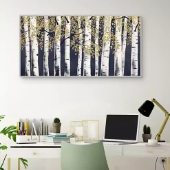 Kirklands Home Canvas Art|Indigo Fresh Forest Framed Canvas Art Print Blue