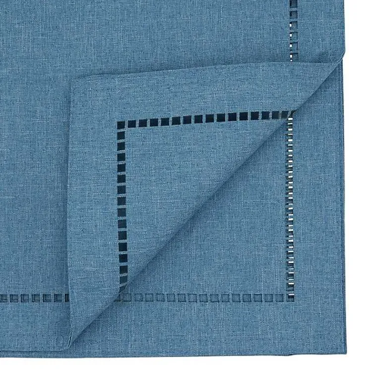 Kirklands Home Table Linens|Indigo Hemstitch Border Table Runner Blue