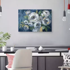 Kirklands Home Canvas Art|Indigo Touch of Gold Canvas Art Print, 36x24 in. Blue