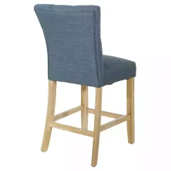 Kirklands Home Bar Stools & Counter Height Stools|Indigo Tufted Nailhead Counter Stools, Set of 2 Blue