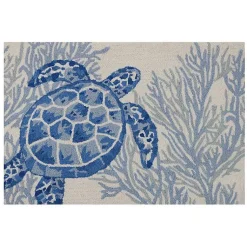 Kirklands Home Accent Rugs|Indigo Turtle Hooked Wool Accent Rug