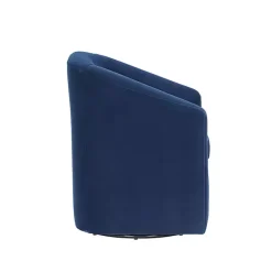 Kirklands Home Accent Chairs|Indigo Velvet Swivel Barrel Accent Chair Blue