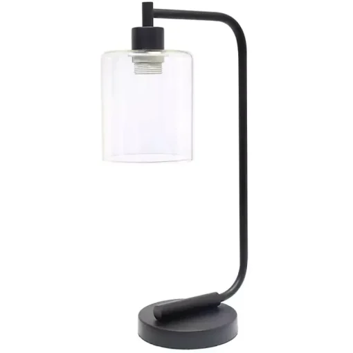 Kirklands Home Table Lamps|Industrial Black Iron Desk Lamp Clear