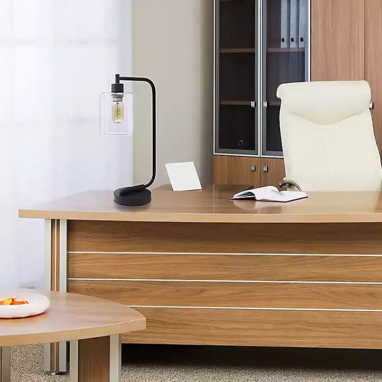 Kirklands Home Table Lamps|Industrial Black Iron Desk Lamp Clear