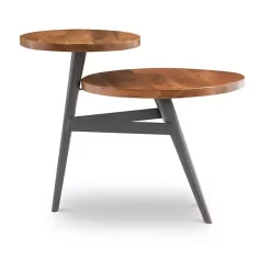 Kirklands Home Accent & End Tables|Industrial Two-Tiered Gunmetal Accent Table Brown