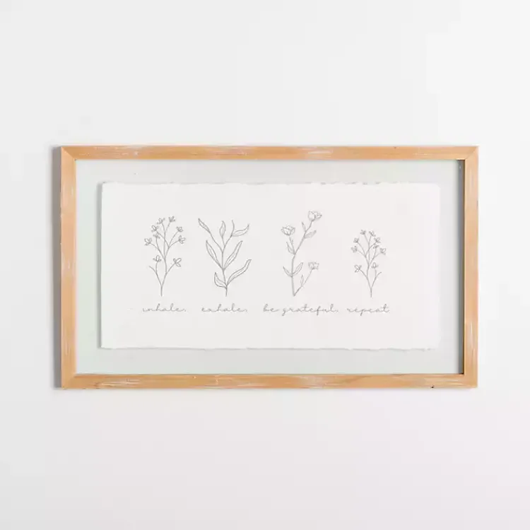 Kirklands Home Wall Quotes & Signs|Inhale Exhale Floral Wall Plaque White