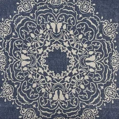 Intricate Medallion Navy and Cream Pillow Pillows