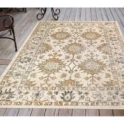 Kirklands Home Outdoor Rugs|Irene Yellow Daffodil Outdoor Area Rug, 4x7
