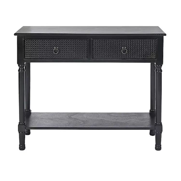 Kirklands Home Console Tables|Irma Textured Drawers Console Table Black