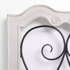 Kirklands Home Wall Plaques|Isabel White Wood and Metal Wall Plaque