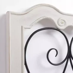 Kirklands Home Wall Plaques|Isabel White Wood and Metal Wall Plaque