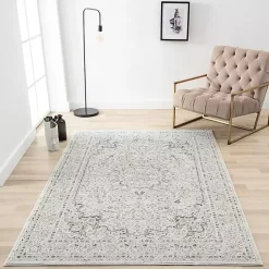 Kirklands Home Area Rugs|Isabella Gray and Ivory Area Rug, 4x6