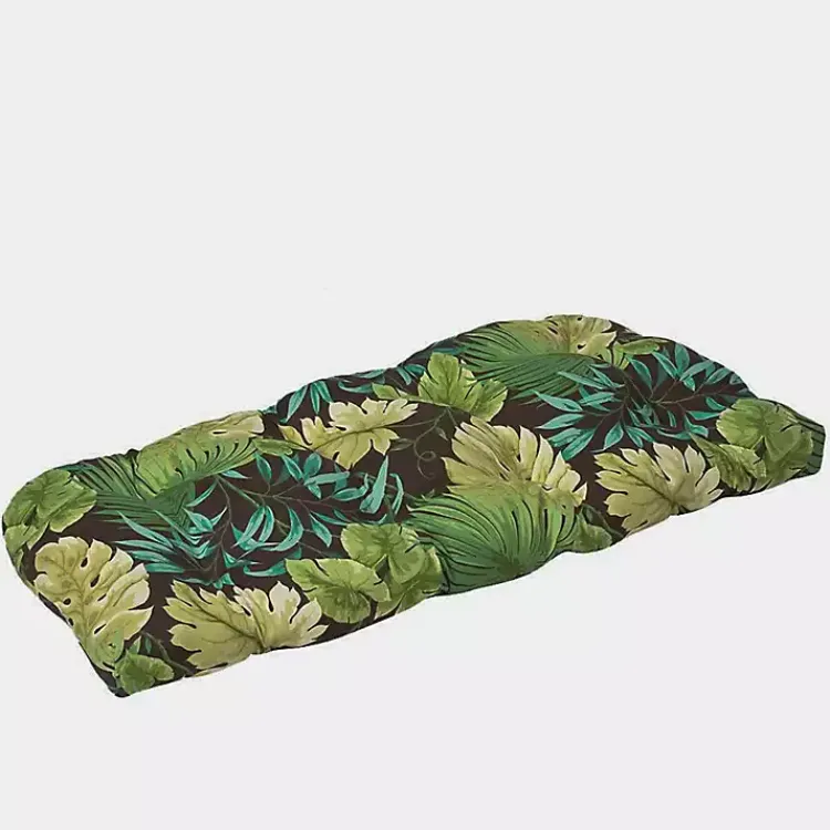 Kirklands Home Outdoor Cushions & Pillows|Island Leaves Outdoor Loveseat Cushion