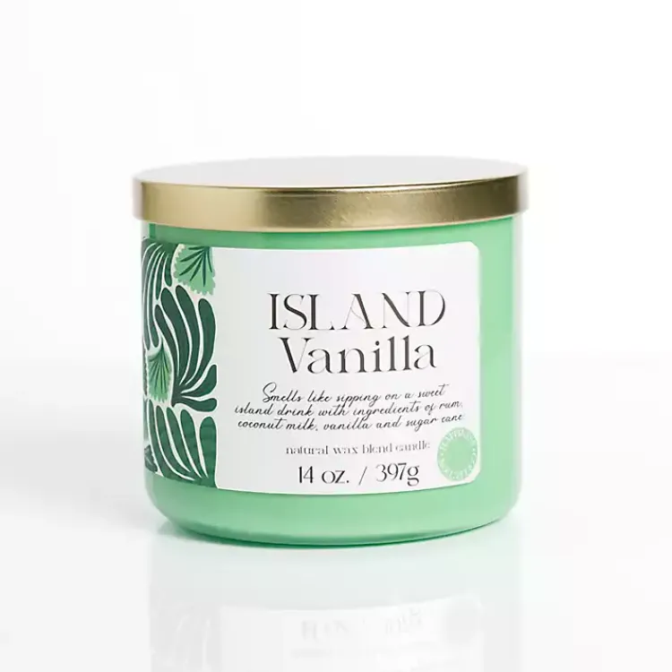 Online Island Vanilla 14 oz. Gold Lid 3-Wick Jar Candle Candles