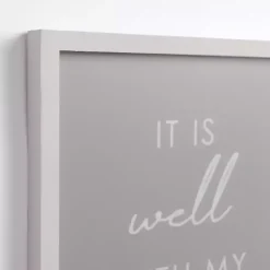 Kirklands Home Wall Quotes & Signs|It Is Well With My Soul Framed Wall Plaque Gray