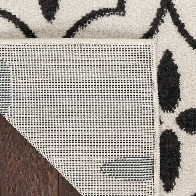 Kirklands Home Area Rugs|Ivory & Black Quatrefoil Indoor/Outdoor Rug, 4x6