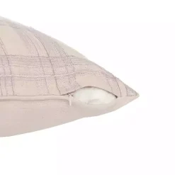 Ivory & Lilac Handwoven Plaid Throw Pillow Pillows