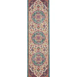 Kirklands Home Area Rugs|Ivory & Multi Floral Medallion Runner, 2x10