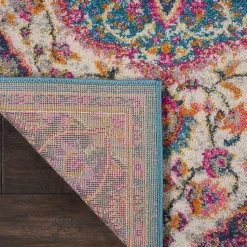 Kirklands Home Area Rugs|Ivory & Multi Floral Medallion Runner, 2x10