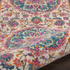 Kirklands Home Area Rugs|Ivory & Multi Floral Medallion Area Rug, 6x9