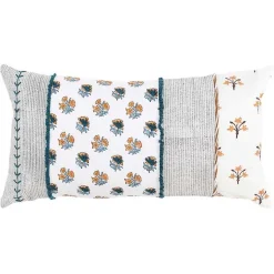 Online Ivory & Multicolor Botanical Lumbar Pillow Pillows