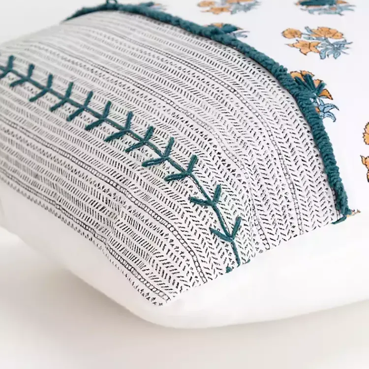 Online Ivory & Multicolor Botanical Lumbar Pillow Pillows