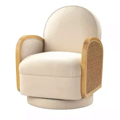 Kirklands Home Accent Chairs|& Natural Rattan Swivel Accent Chair Ivory