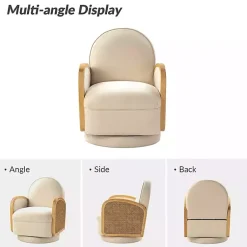 Kirklands Home Accent Chairs|& Natural Rattan Swivel Accent Chair Ivory