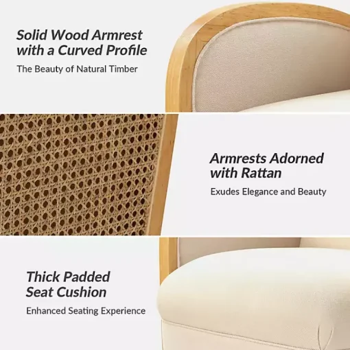 Kirklands Home Accent Chairs|& Natural Rattan Swivel Accent Chair Ivory
