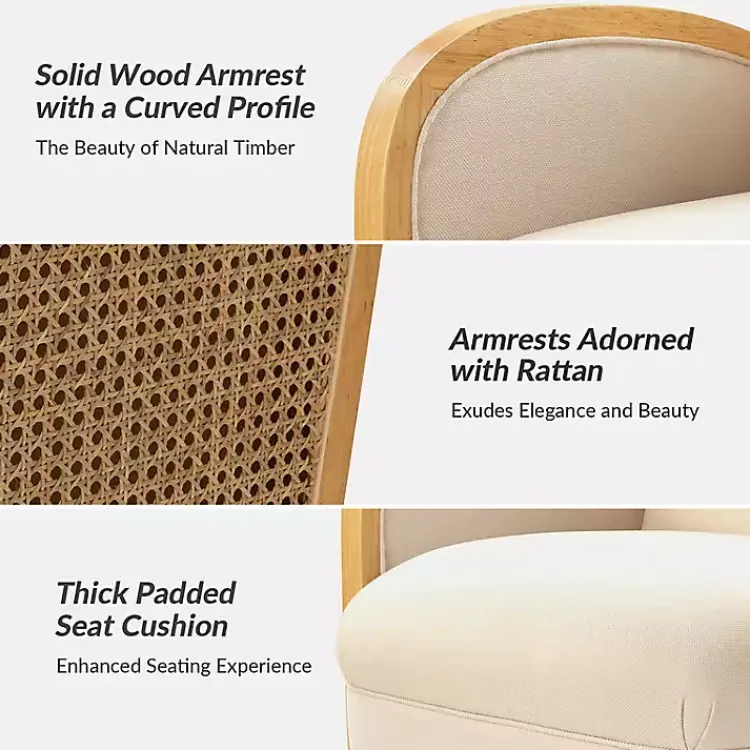 Kirklands Home Accent Chairs|& Natural Rattan Swivel Accent Chair Ivory
