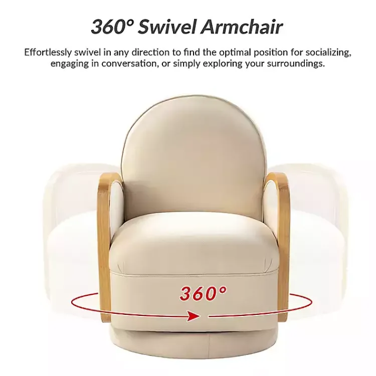Kirklands Home Accent Chairs|& Natural Rattan Swivel Accent Chair Ivory