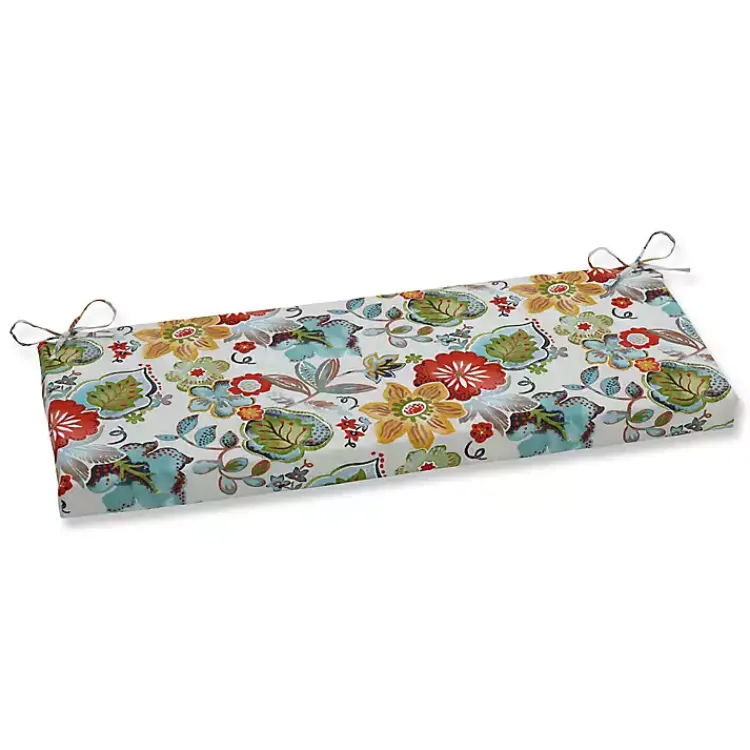 Kirklands Home Outdoor Cushions & Pillows|Ivory Alatriste Outdoor Bench Cushion Multi