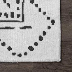 Kirklands Home Area Rugs|Ivory and Black Diamond Washable Area Rug, 4x6