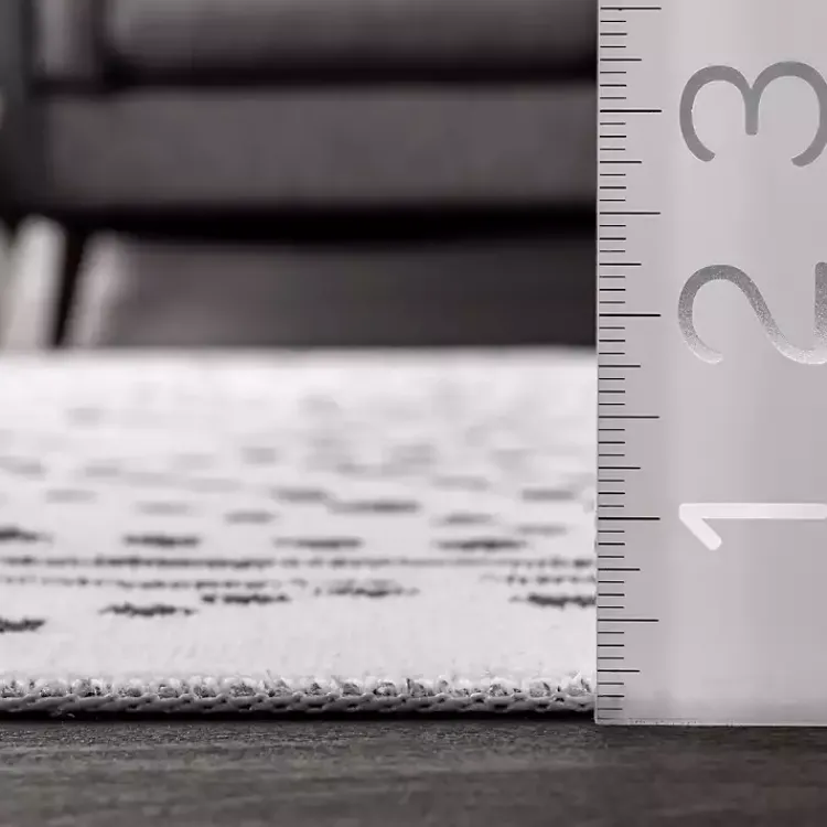 Kirklands Home Area Rugs|Ivory and Black Diamond Washable Area Rug, 4x6