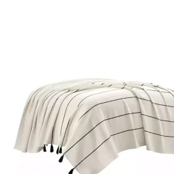 Kirklands Home Bedspreads & Coverlets|and Black Striped King Coverlet Ivory