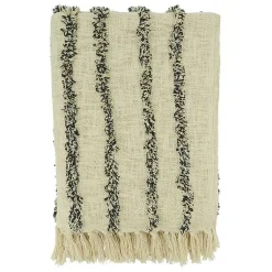 Outlet and Black Tufted Lines Throw Blankets & Throws