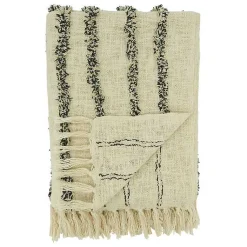 Outlet and Black Tufted Lines Throw Blankets & Throws