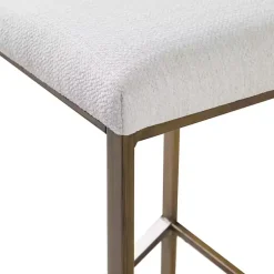 Kirklands Home Bar Stools & Counter Height Stools|Ivory and Gold Backless Counter Stool White