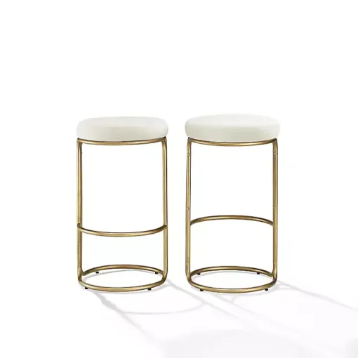 Kirklands Home Bar Stools & Counter Height Stools|and Gold Carson Counter Stools, Set of 2 Ivory