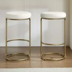 Kirklands Home Bar Stools & Counter Height Stools|and Gold Carson Counter Stools, Set of 2 Ivory