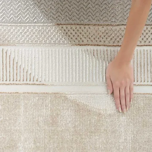 Kirklands Home Area Rugs|Ivory and Gold Modern Glam Area Rug, 7x9