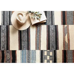 Kirklands Home Outdoor Rugs|Ivory and colored Tribal Outdoor Rug, 5x7 Multi