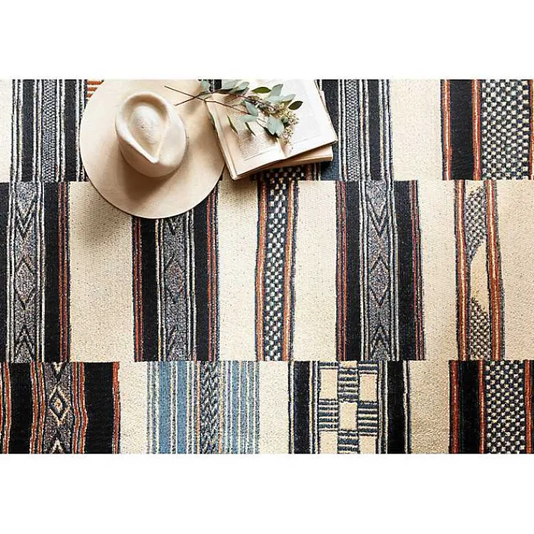 Kirklands Home Outdoor Rugs|Ivory and colored Tribal Outdoor Rug, 5x7 Multi