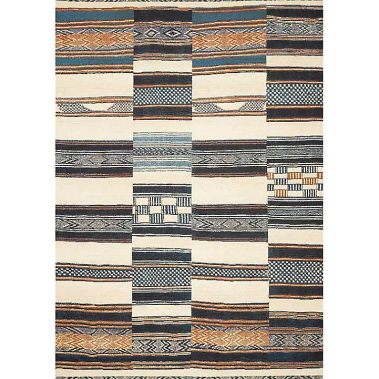 Kirklands Home Outdoor Rugs|Ivory and Multicolored Tribal Outdoor Rug, 6x9