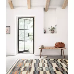 Kirklands Home Outdoor Rugs|Ivory and Multicolored Tribal Outdoor Rug, 6x9