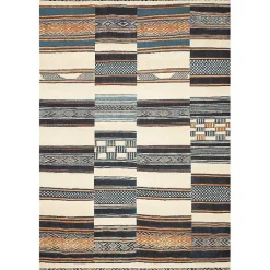 Kirklands Home Outdoor Rugs|Ivory and colored Tribal Outdoor Rug, 7x11 Multi