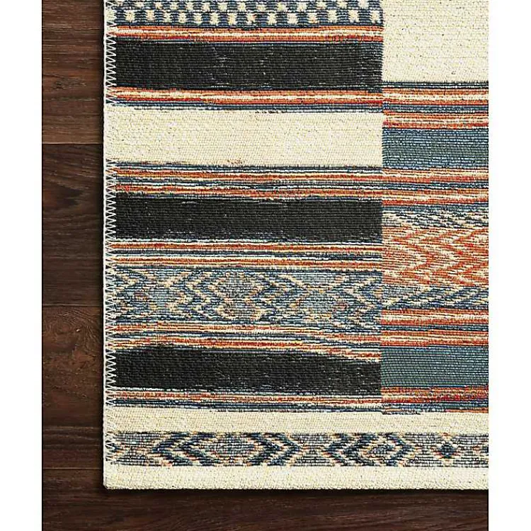 Kirklands Home Outdoor Rugs|Ivory and colored Tribal Outdoor Rug, 7x11 Multi